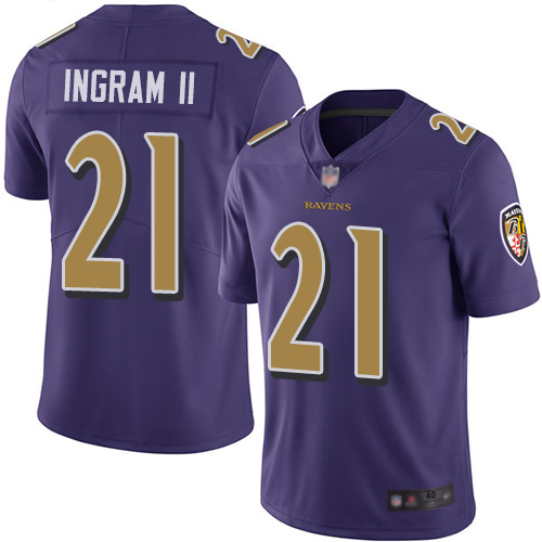 Baltimore Ravens Limited Purple Men Mark Ingram II Jersey NFL Football #21 Rush Vapor Untouchable->baltimore ravens->NFL Jersey